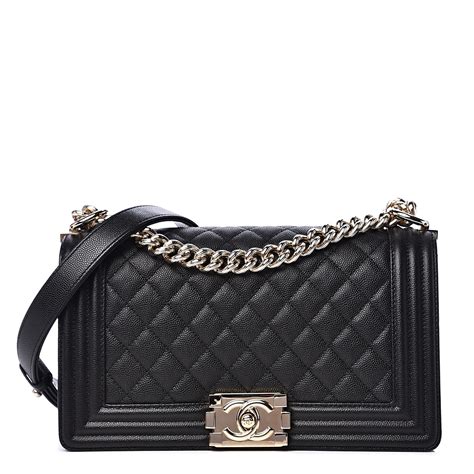 chanel black caviar boy bag|Chanel Small Caviar Boy Bag .